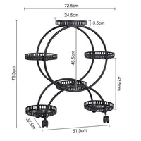 Outdoor garden plant stand with flowers arranged neatly