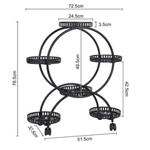 Outdoor garden plant stand with flowers arranged neatly