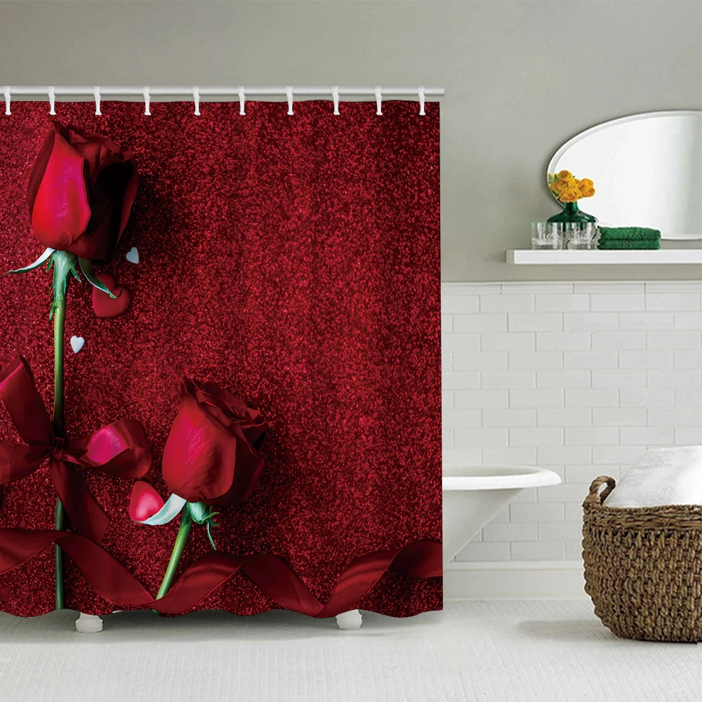 Avant-Garde Waterproof Shower Curtain And Complete Four-Piece Bathroom Kit