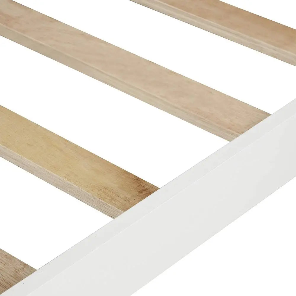 Solid Wood Platform Bed Frame With Headboard And Slat Support