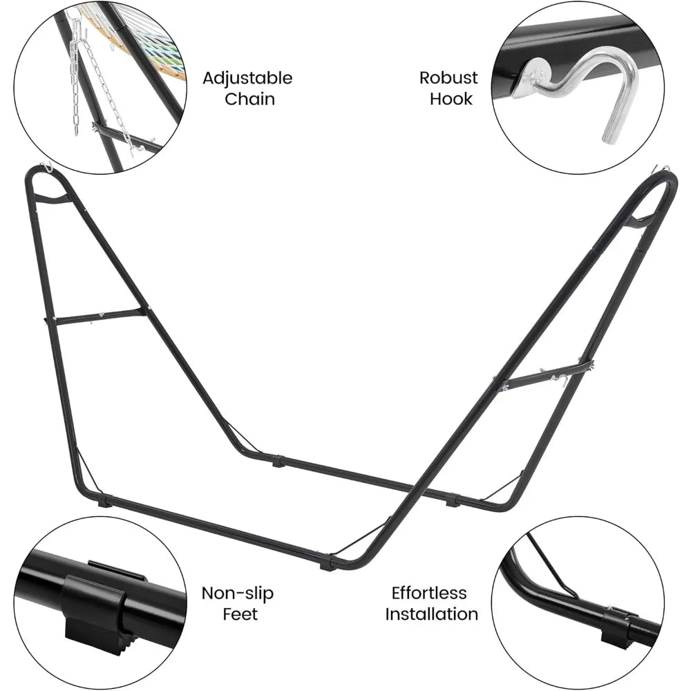 Hammock With Stand Set For Outdoor Use 2-3 People Patio