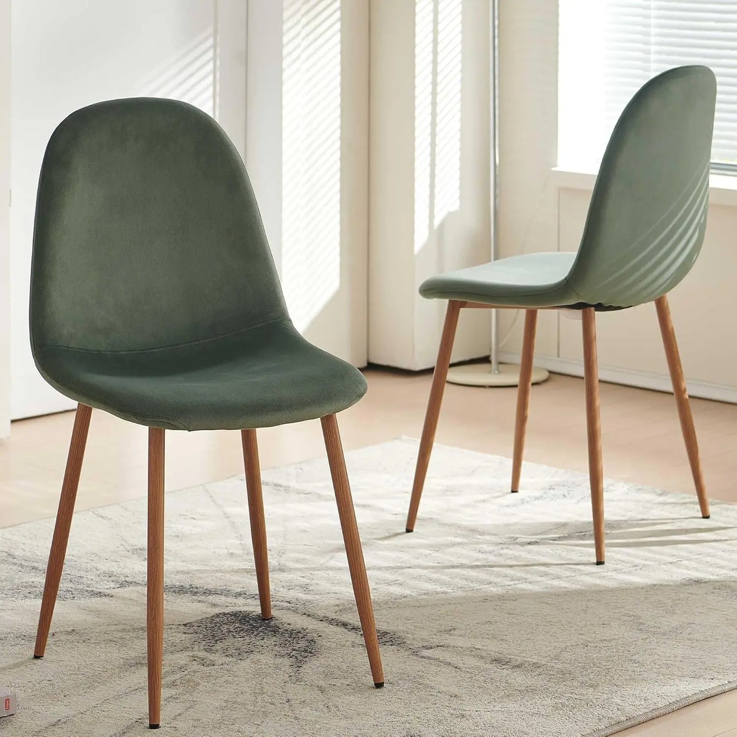 Velvet Dining Chairs Set Of 4 With Metal Legs Modern