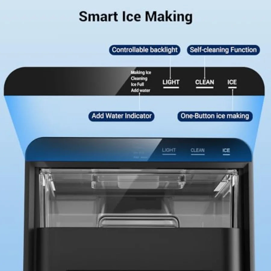 MDNG Nugget Ice Maker 44 Lbs Daily Countertop Self Cleaning