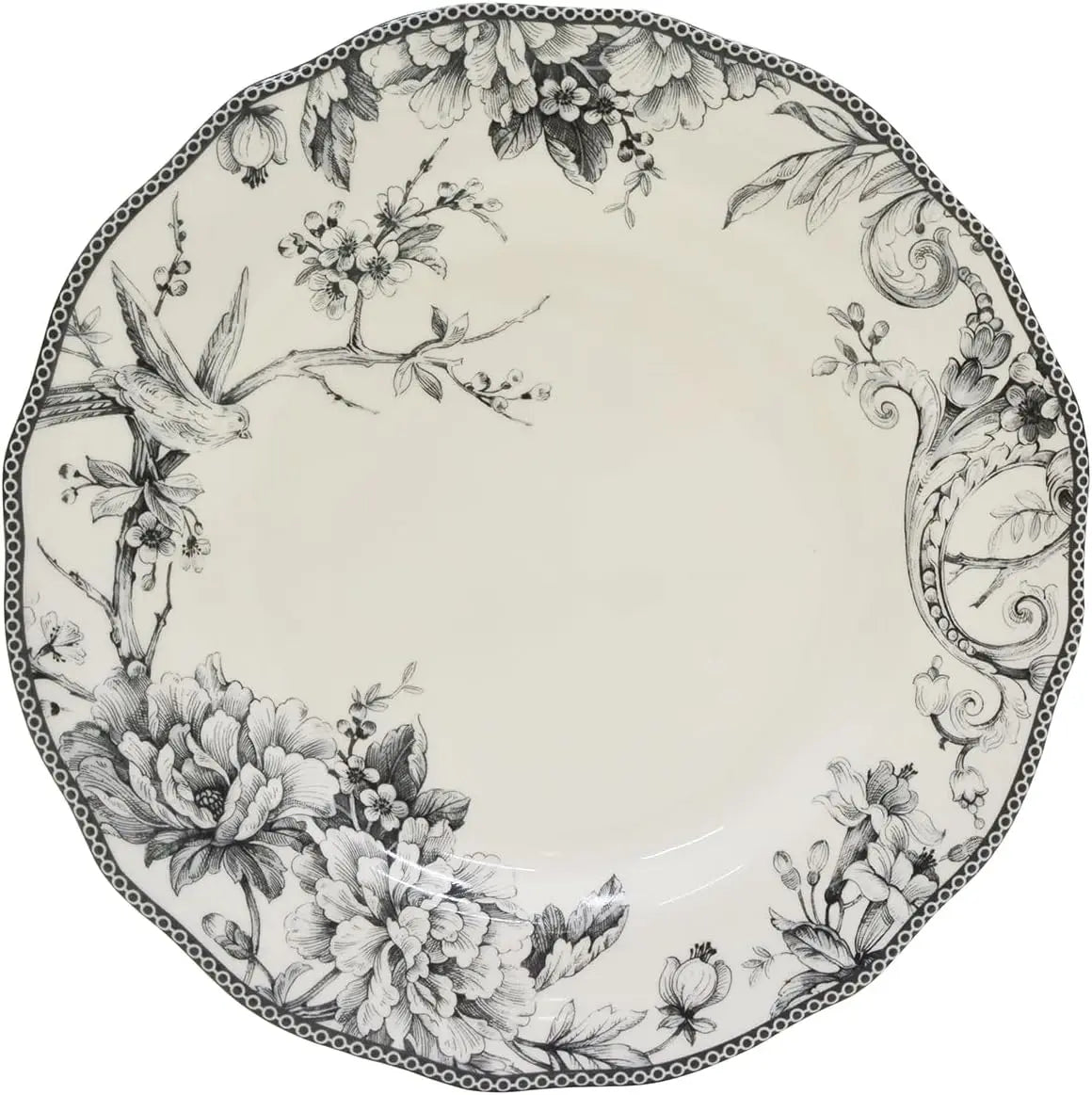 BestsellerAdelaide Moss 16-Piece Porcelain Dinnerware Set – Service for 4, Plates, Bowls & Mugs, Hand-Applied Decal, Microwave &
