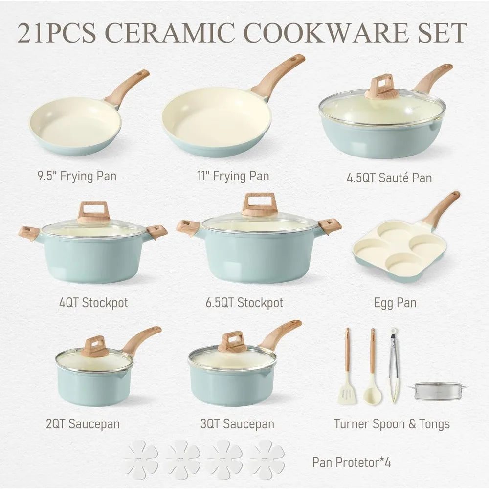 DAFIFY Nonstick Ceramic Pots And Pans Cookware Set For Induction