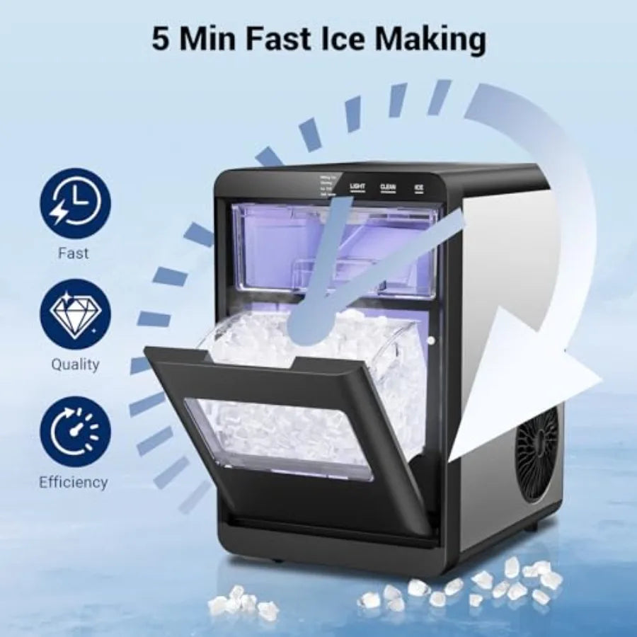MDNG Nugget Ice Maker 44 Lbs Daily Countertop Self Cleaning