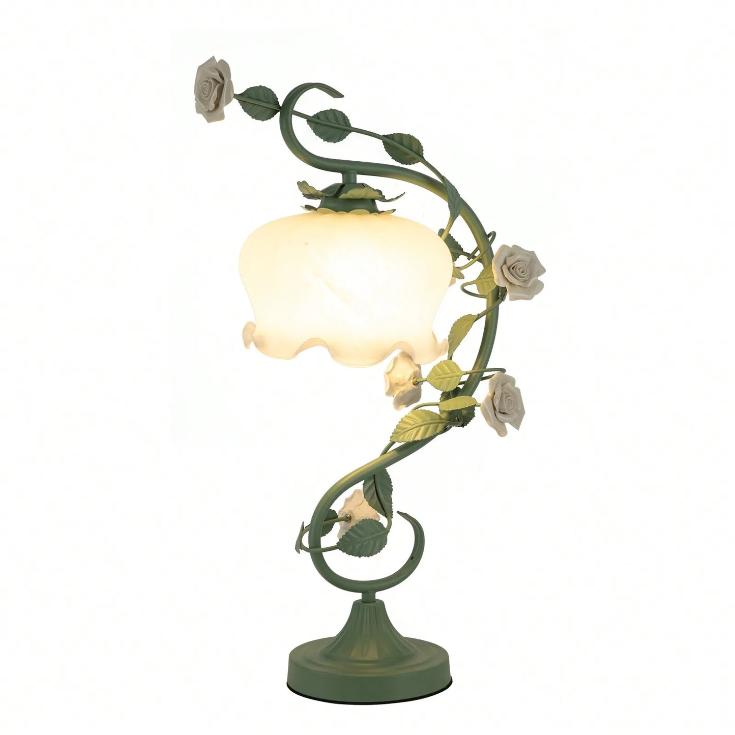 Modern Bedside Stained Glass Flower Lamp for Bedroom