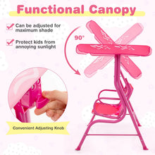 Toddler Porch Swing Chair With Adjustable Canopy And Safety Belts