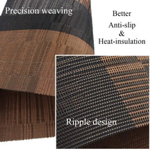 Vinyl Placemats Set of 12 Washable Durable Kitchen Table Mats Easy to Clean Plastic Placemats for Dining Table Brown