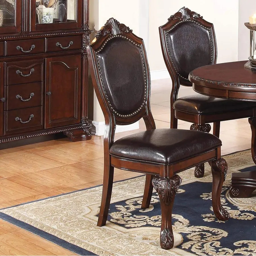 Classic 5 Piece Dining Set With Round Table And Chairs