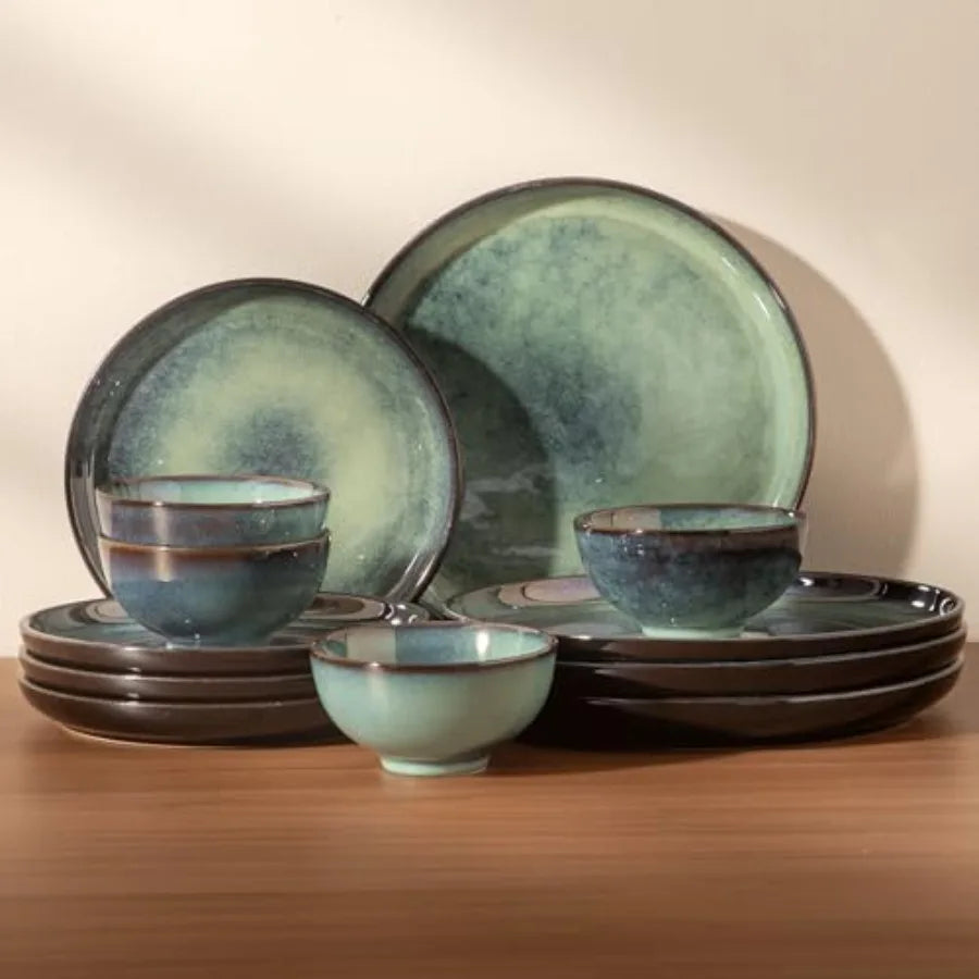 Dinnerware sets plates and bowls sets modern platesCeramic Dinnerware Sets 12 Pieces Porcelain Lightweight Plates Scratch Resis