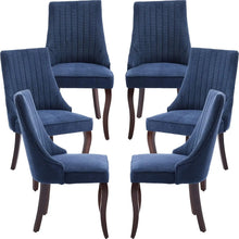 Velvet Upholstered Dining Chairs Set of 6 Mid Century Wood Legs Kitchen Room Easy Assembly Beige 6pcs,Customized