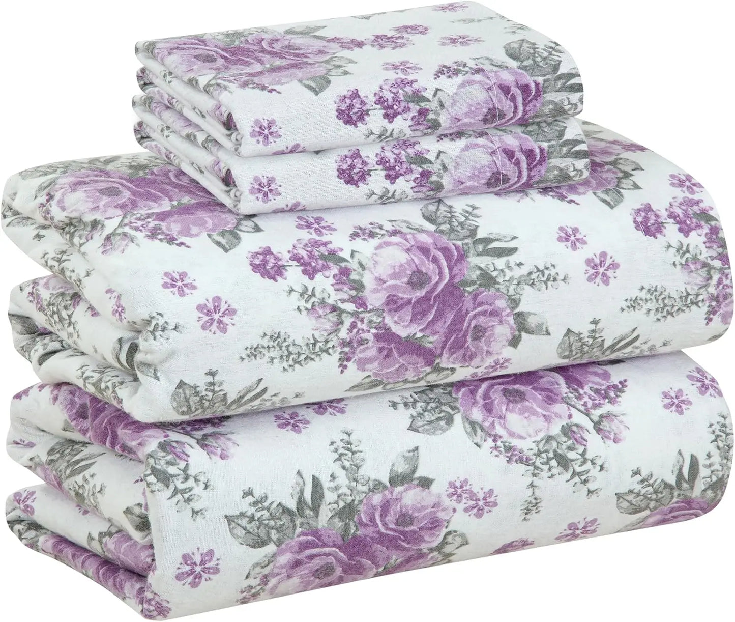 4 Piece 100 Cotton Flannel Sheets Queen Size Bed Set Warm amp Extra Soft Deep Pockets, Breathable, All Seasons Comfy Double Brus
