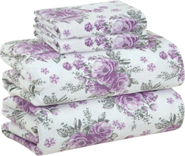 4 Piece 100 Cotton Flannel Sheets Queen Size Bed Set Warm amp Extra Soft Deep Pockets, Breathable, All Seasons Comfy Double Brus