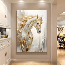 Frameless Modern Retro Golden Horse Wall Art Painting