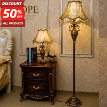 Vintage Resin Floor Lamp With Lampshade And Foot Switch