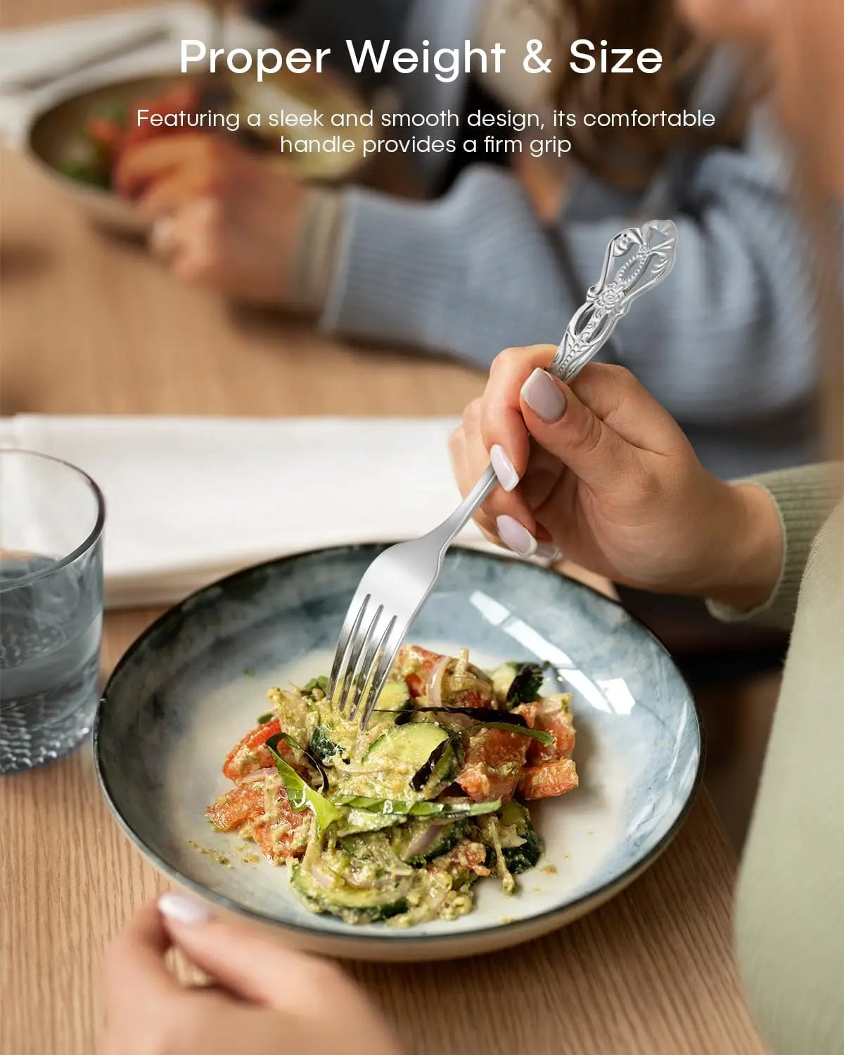 Retro Stainless Steel Flatware Set With Mirror Finish Dishwasher Safe