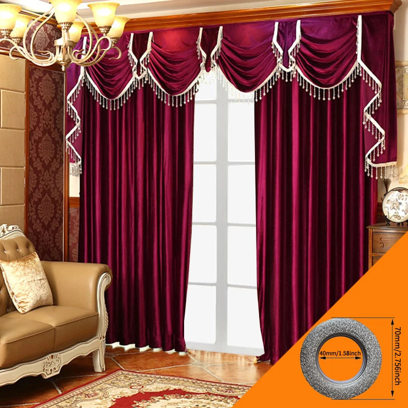 Thickened Flannelette Blackout Curtain Two Piece Living Room