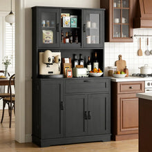 Vongrasig Tall Kitchen Pantry Cabinet Microwave Stand Storage Hutch Dining Living Room White