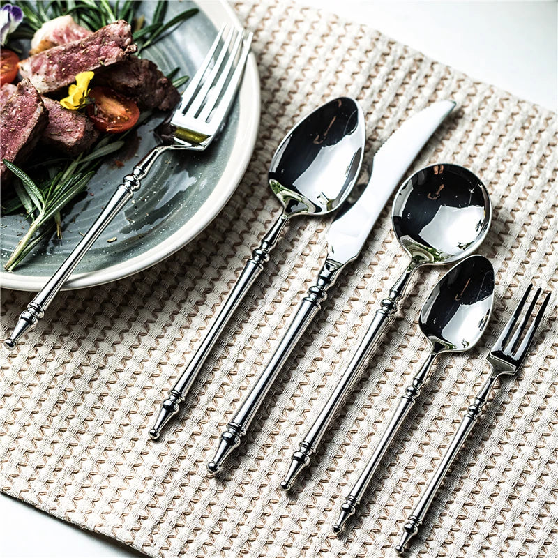 UOSU Stainless Steel Cutlery Set Western Flatware Knife Fork Spoon