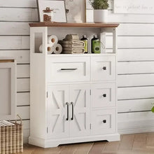 Farmhouse Bathroom Storage Cabinet With Four Drawers And Shelves