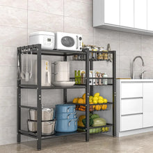 Three Shelf Kitchen Storage Rack With Steel Mesh Baskets