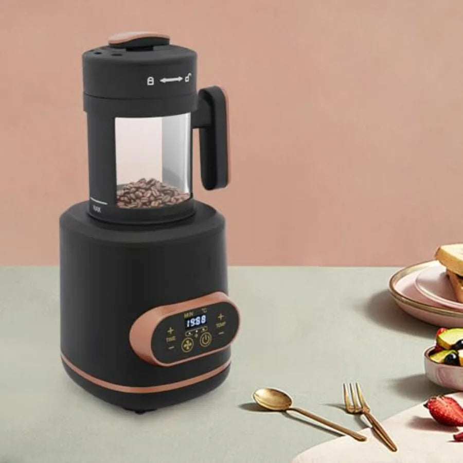 Electric Coffee Bean Roaster Machine 1500W Air Coffee Roaster with Adjustable Temperature and Timer 3 Gears Fan Speed and LED D