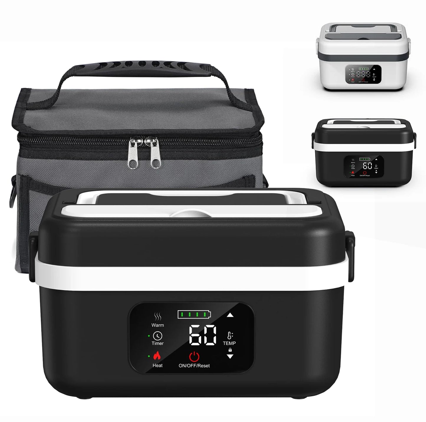 Wireless Insulated Lunch Box 1L Stainless Steel Warmer 60W 8000mAh