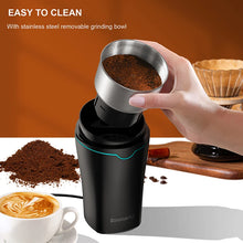 Electric Coffee Grinder with stainless steel blades for home brewing