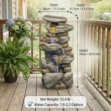 Outdoor Water Fountain Large - Stone Fountains with LED Light for Patio Yard Garden Backyard Decking Outdoor or Entryway Decor 3