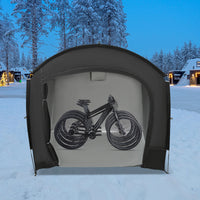 Bike Storage Shed for 1-4 Bikes Portable Waterproof Bicycle Shelter Tent 220x150x185cm 210D Oxford Cloth Foldable Sunshade Cover