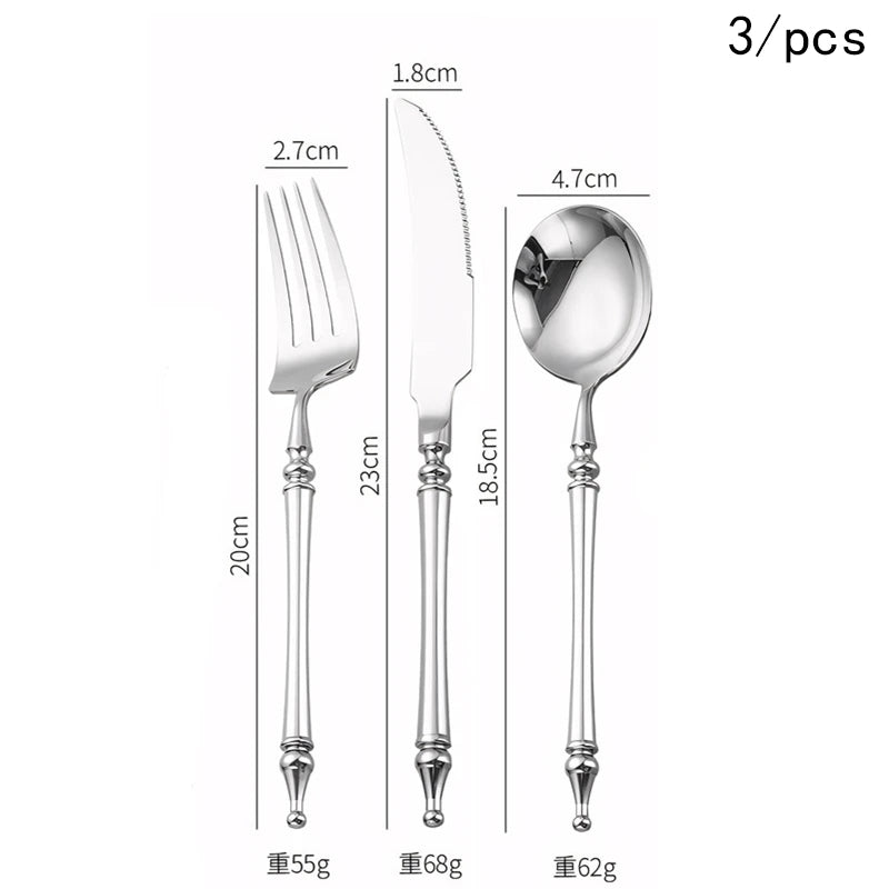 UOSU Stainless Steel Cutlery Set Western Flatware Knife Fork Spoon