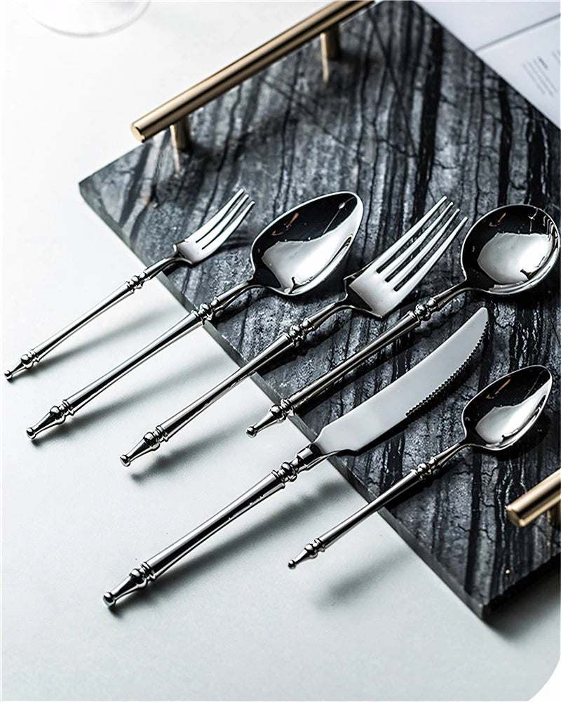 UOSU Stainless Steel Cutlery Set Western Flatware Knife Fork Spoon