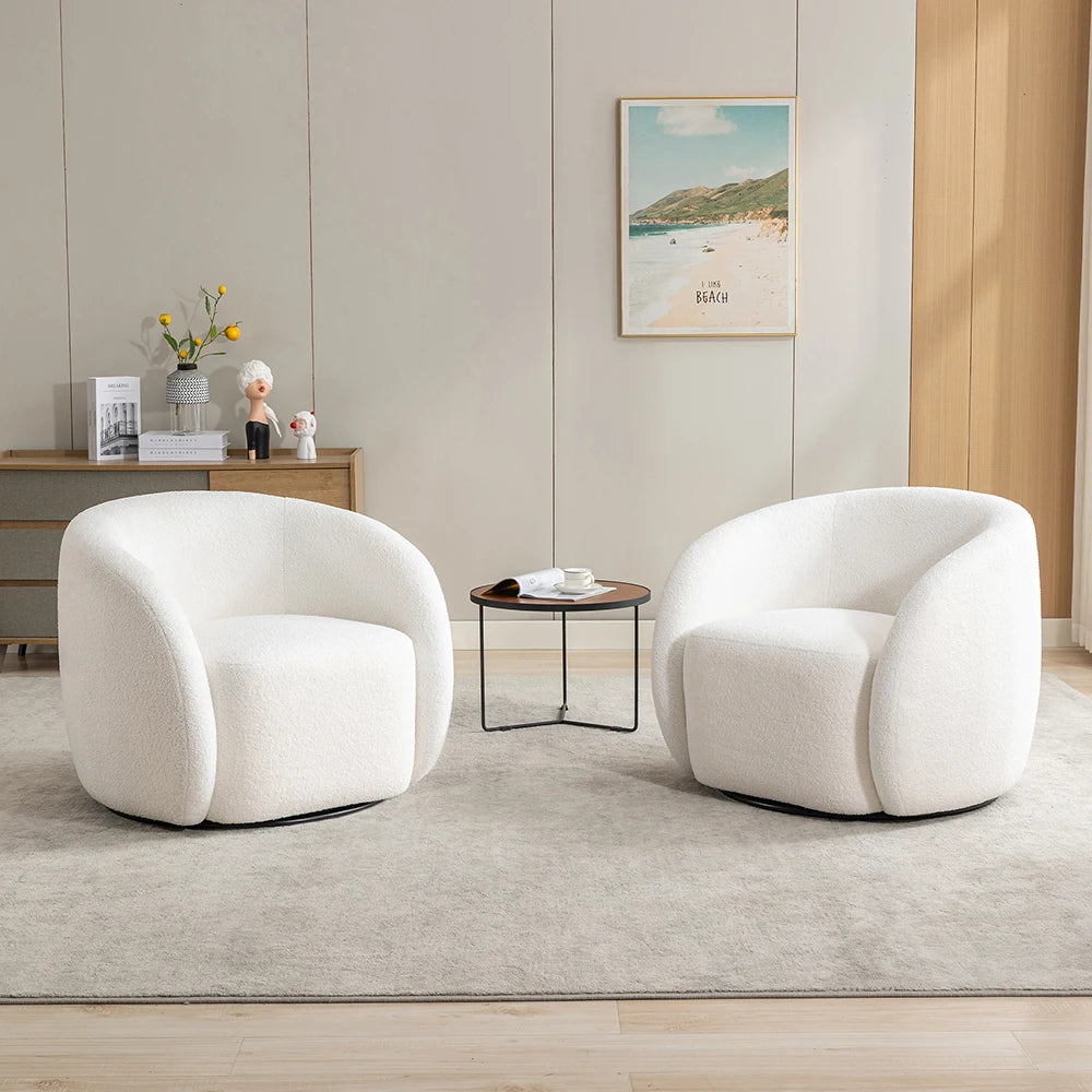 Modern Velvet 360 Degree Swivel Accent Armchair Set Of 2
