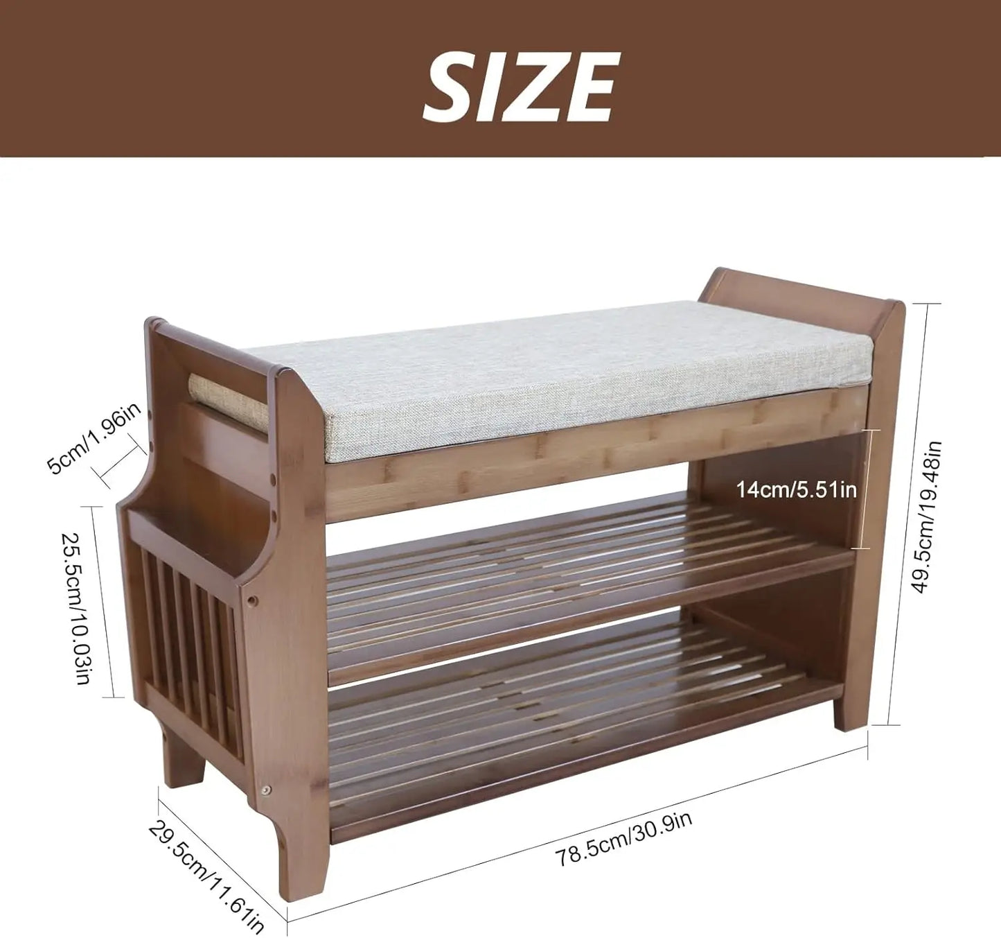 Bymaocar 2 Tier Shoe Rack Bench With Entryway Storage Basket