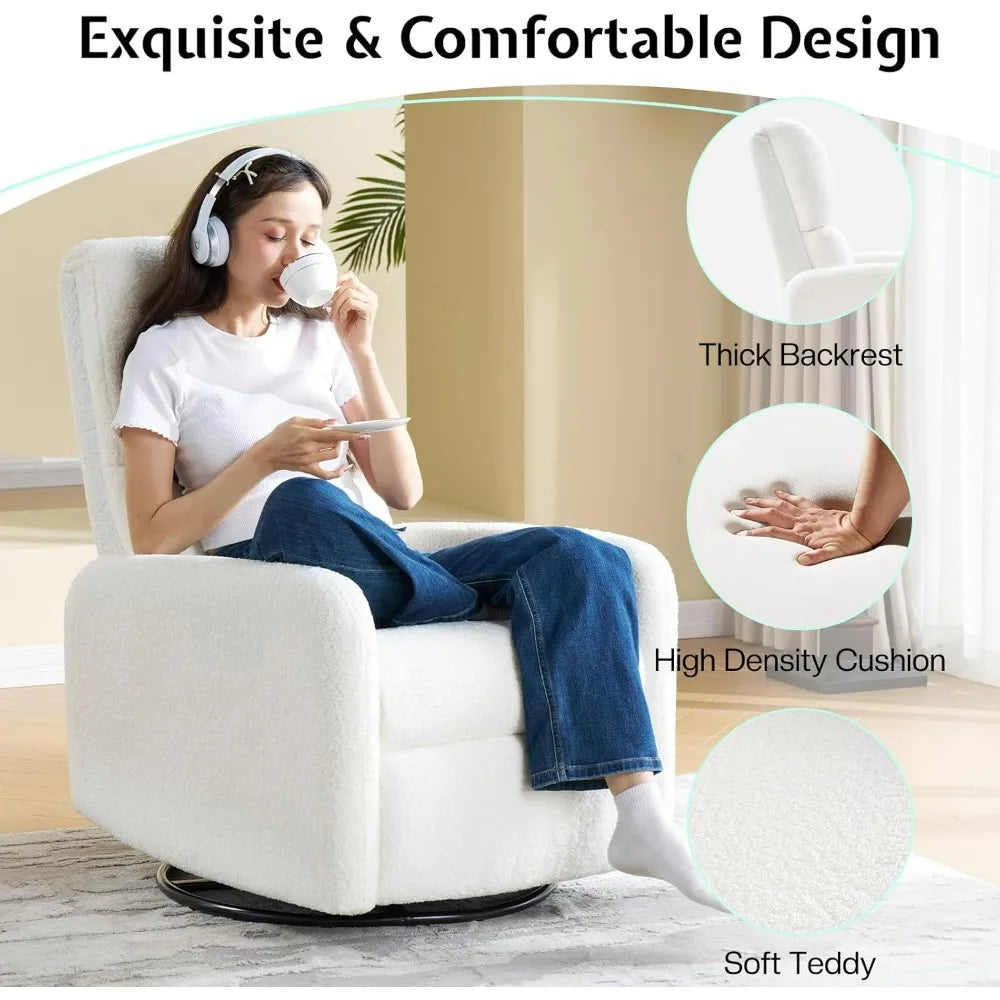 Swivel Glider Rocking Recliner Chair 4 In 1 For Adults