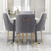 Modern Glam Boucle Velvet Dining Vanity Chair Set of 4