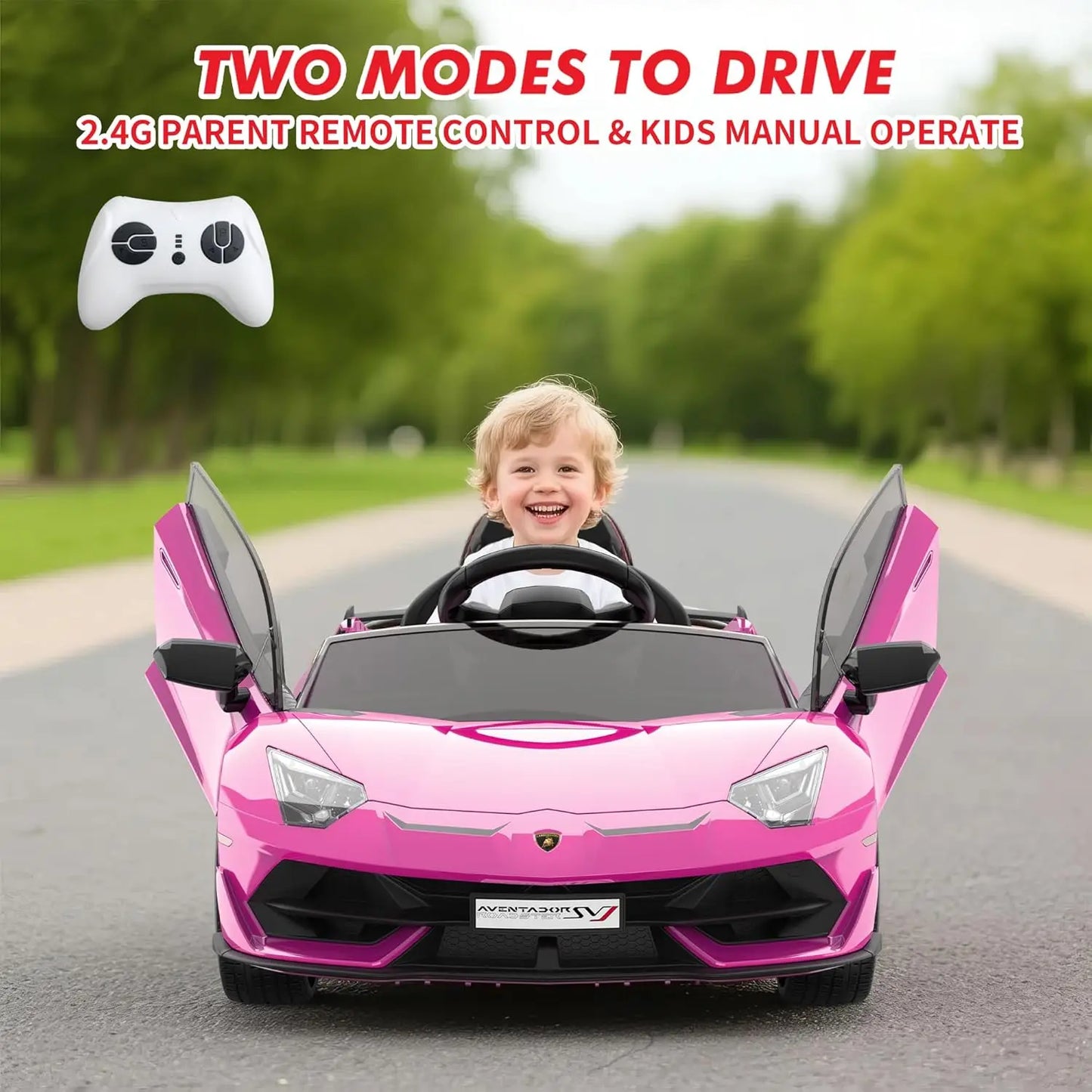 HiMISS Kids Ride On Car With Remote Control 12V Battery