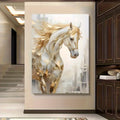 Frameless Modern Retro Golden Horse Wall Art Painting