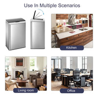 Touch Free Trash Can 13.2 Gallon Kitchen Garbage Cans with Motion Sensor 50 Liter High Capacity Stainless Steel, Customized