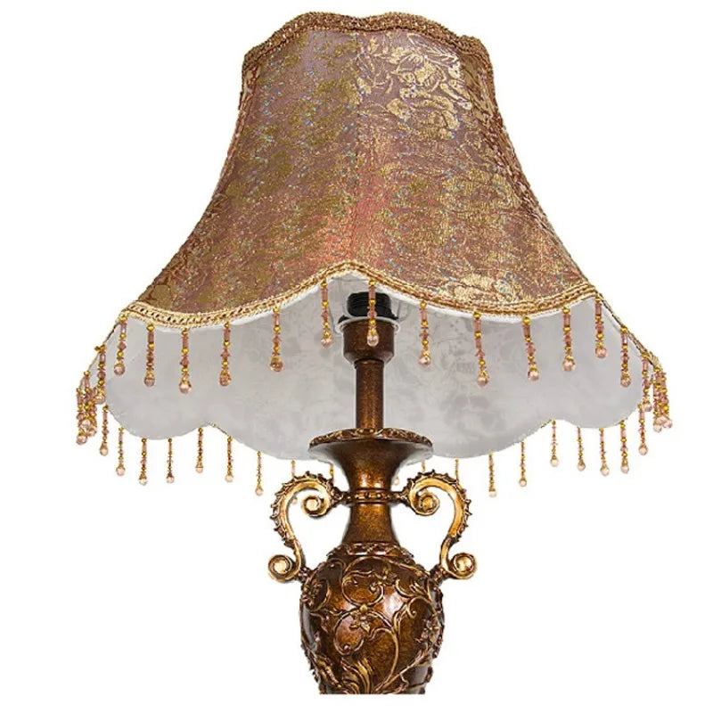 Vintage Resin Floor Lamp With Lampshade And Foot Switch