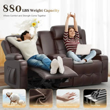 Reclining Massage Loveseat With Console Wall Hugger Sofa