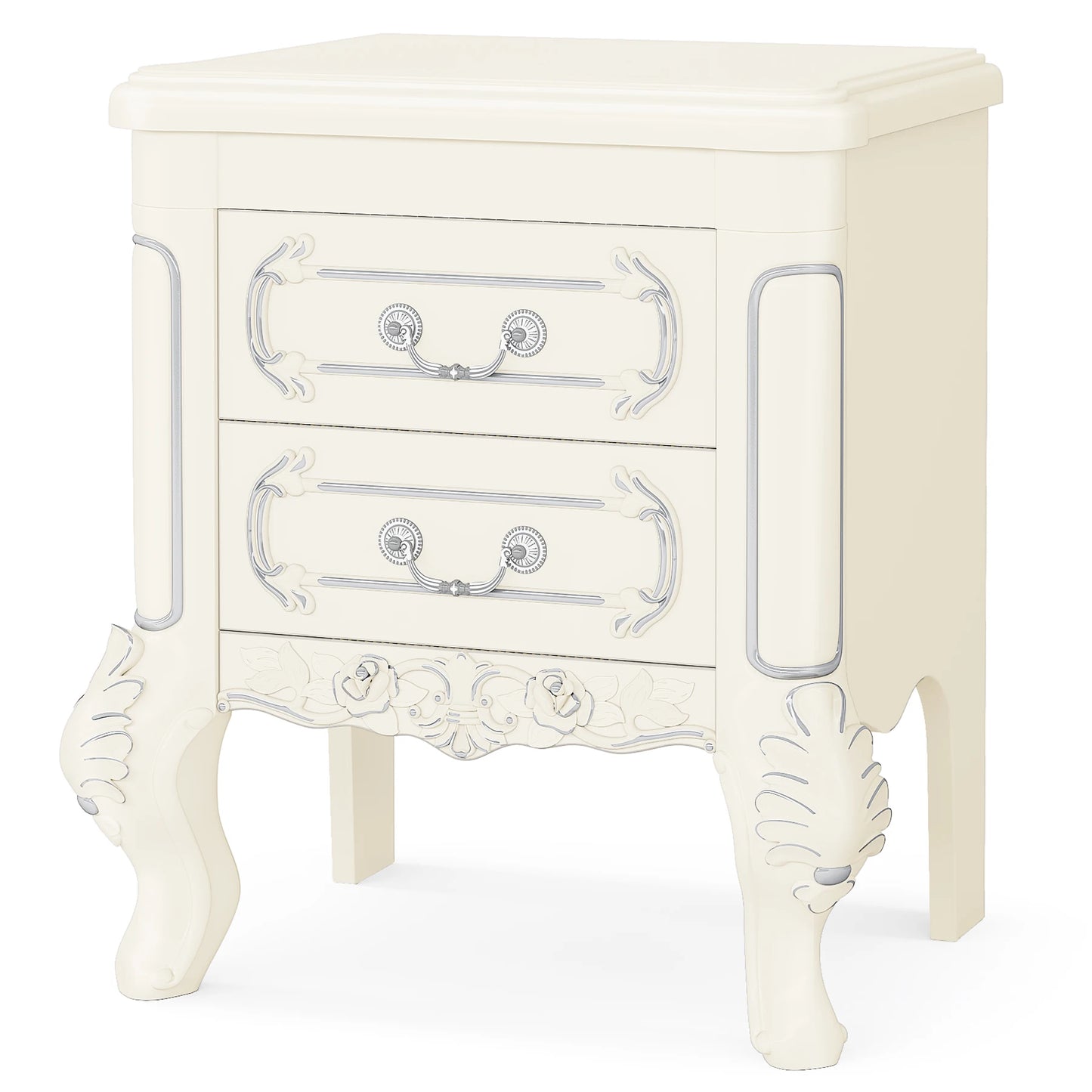 Tribesigns Two Drawer Nightstand End Table For Bedroom Living Room