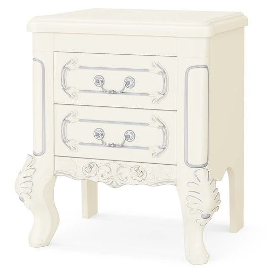 Tribesigns Two Drawer Nightstand End Table For Bedroom Living Room