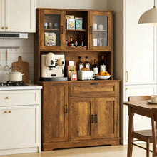 Vongrasig Tall Kitchen Pantry Cabinet Microwave Stand Storage Hutch Dining Living Room White