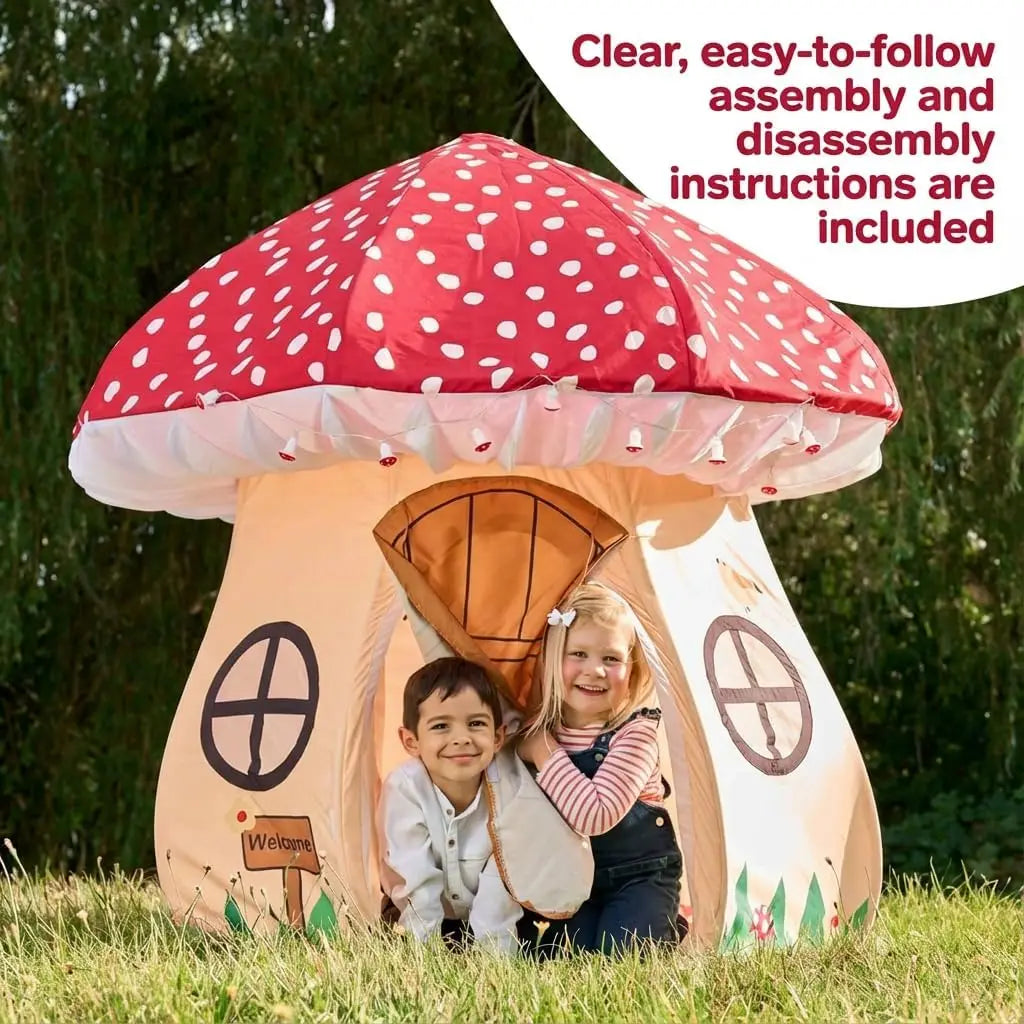 Enchanted Mushroom Play Tent For Kids 3 Plus Indoor Adventure House With Lights