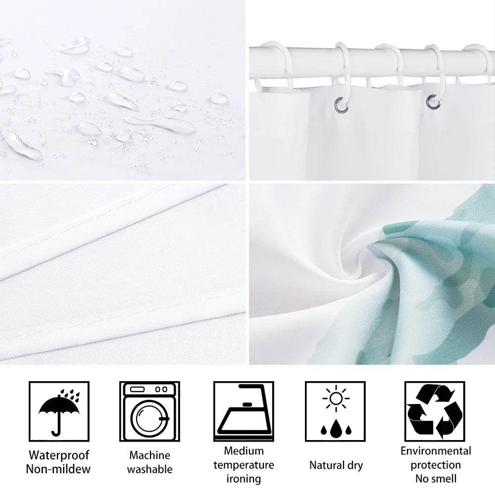 Cute Pig Bath Curtain For Kids Cartoon Animals Polyester