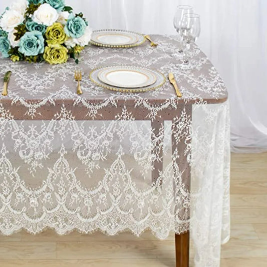 Lace Tablecloth 5 Pack Eyelash Vintage Wedding Decor Polyester Cotton