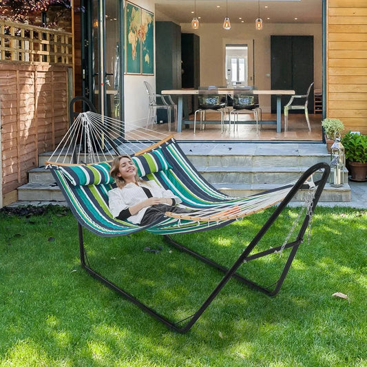 Hammock With Stand Set For Outdoor Use 2-3 People Patio