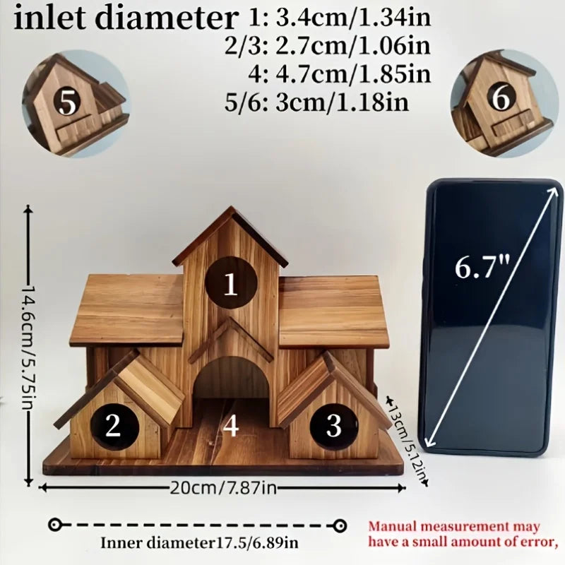 Outdoor Rural Wooden Birdhouse - Villa-Style Multi-Layer Hanging Bird Feeder - Paintable with Multiple Compartments - Garden Decoration to Attract Birds - a Gift for Bird Enthusiasts - Suitable for Use All Year Round